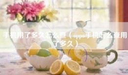手机用了多久怎么查（oppo手机怎么查用了多久）