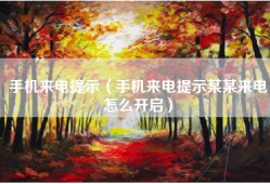 手机来电提示（手机来电提示某某来电怎么开启）