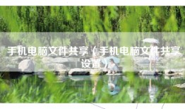 手机电脑文件共享（手机电脑文件共享设置）