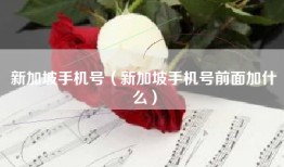 新加坡手机号（新加坡手机号前面加什么）