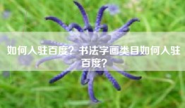 如何入驻百度？书法字画类目如何入驻百度？