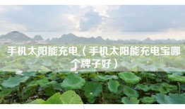 手机太阳能充电（手机太阳能充电宝哪个牌子好）