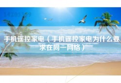 手机遥控家电（手机遥控家电为什么要求在同一网络）
