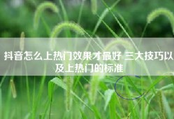 抖音怎么上热门效果才最好 三大技巧以及上热门的标准