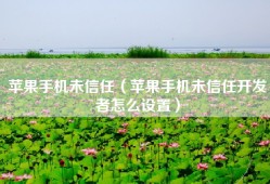 苹果手机未信任（苹果手机未信任开发者怎么设置）
