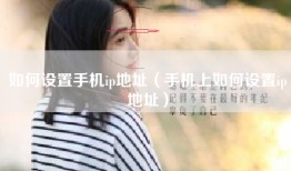 如何设置手机ip地址（手机上如何设置ip地址）