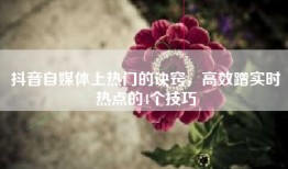 抖音自媒体上热门的诀窍，高效蹭实时热点的4个技巧