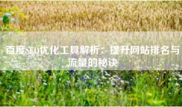 百度SEO优化工具解析：提升网站排名与流量的秘诀