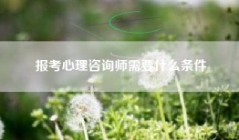 报考心理咨询师需要什么条件