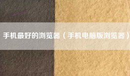 手机最好的浏览器（手机电脑版浏览器）