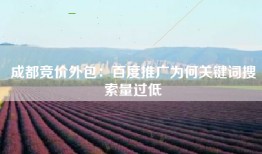 成都竞价外包：百度推广为何关键词搜索量过低