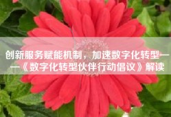 创新服务赋能机制，加速数字化转型——《数字化转型伙伴行动倡议》解读