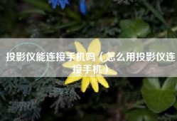投影仪能连接手机吗（怎么用投影仪连接手机）