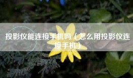 投影仪能连接手机吗(怎么用投影仪连接手机)