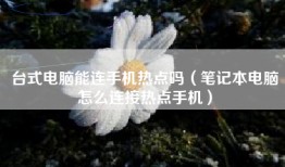 台式电脑能连手机热点吗（笔记本电脑怎么连接热点手机）