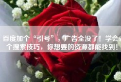 百度加个“引号”，广告全没了！学会5个搜索技巧，你想要的资源都能找到！
