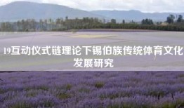 19互动仪式链理论下锡伯族传统体育文化发展研究