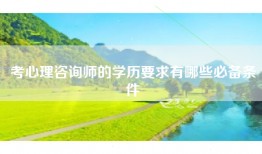 考心理咨询师的学历要求有哪些必备条件