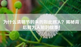 为什么清明节的来历如此感人？揭秘背后鲜为人知的故事！