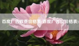 百度广告收费价格表(百度广告位价格表)