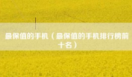 最保值的手机（最保值的手机排行榜前十名）
