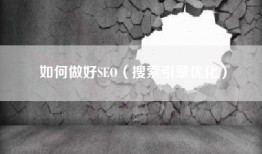 如何做好SEO（搜索引擎优化）