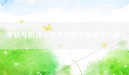 手机号积分（手机号积分查询怎么查）