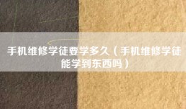 手机维修学徒要学多久（手机维修学徒能学到东西吗）