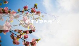 bear的中文意思是什么