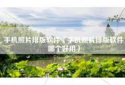 手机照片排版软件（手机照片排版软件哪个好用）