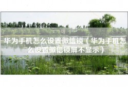 华为手机怎么设置微信锁（华为手机怎么设置微信锁屏不显示）