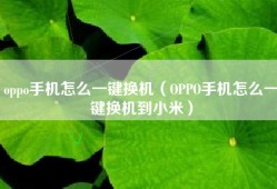 oppo手机怎么一键换机（OPPO手机怎么一键换机到小米）