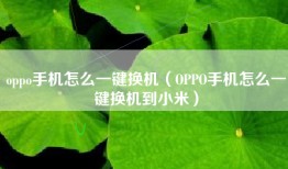 oppo手机怎么一键换机（OPPO手机怎么一键换机到小米）