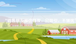 “销售朋友圈这样发，只吸引，不骚扰”