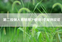 第二投保人有啥用？我用2个案例说说