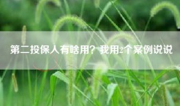第二投保人有啥用？我用2个案例说说