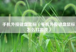 手机外接键盘鼠标（手机外接键盘鼠标怎么打游戏）