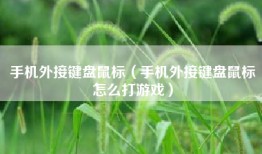 手机外接键盘鼠标（手机外接键盘鼠标怎么打游戏）