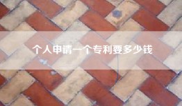 个人申请一个专利要多少钱