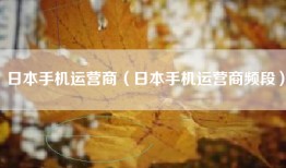 日本手机运营商（日本手机运营商频段）