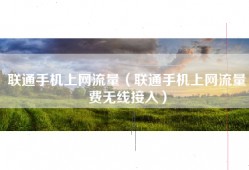 联通手机上网流量（联通手机上网流量费无线接入）