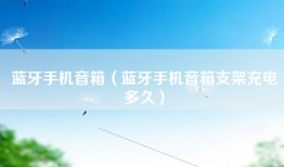蓝牙手机音箱（蓝牙手机音箱支架充电多久）