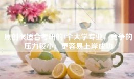 原创很适合考研的4个大学专业，竞争的压力较小，更容易上岸成功