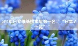 2012年日文维基搜索量第一名：“日本AV一览”