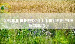 手机和相机拍照区别（手机和相机拍照区别总结）