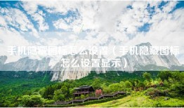 手机隐藏图标怎么设置（手机隐藏图标怎么设置显示）
