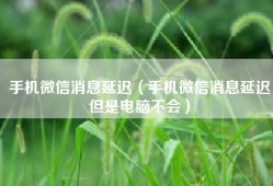 手机微信消息延迟（手机微信消息延迟但是电脑不会）