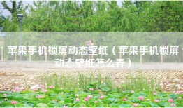 苹果手机锁屏动态壁纸（苹果手机锁屏动态壁纸怎么弄）