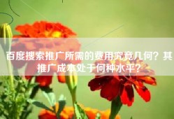 百度搜索推广所需的费用究竟几何？其推广成本处于何种水平？