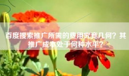 百度搜索推广所需的费用究竟几何？其推广成本处于何种水平？